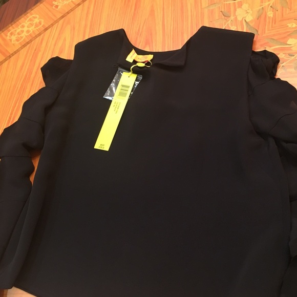 CATHERINE MALANDRINO cut-out black silk long sleeve Blouse Sz.XS - Picture 10 of 12